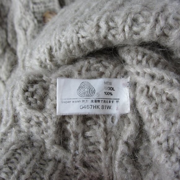 Ivory Cable Knit Wool Cardigan - Picture 6 of 6
